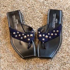 Blue suede sandals
